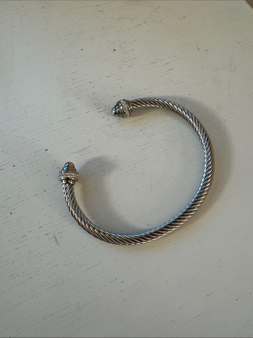 Braided Silver-Tone Open Cuff Bracelet - Picture 2 of 2